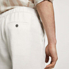 Regular Fit Linen Pants Elastic Waist Gray Trousers With Belt Loops For Men