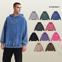 420Gsm High Quality Street Wear Heavy Weight Oversized Washed Vintage Streetwear Retro Custom Logo Men's Hoodie