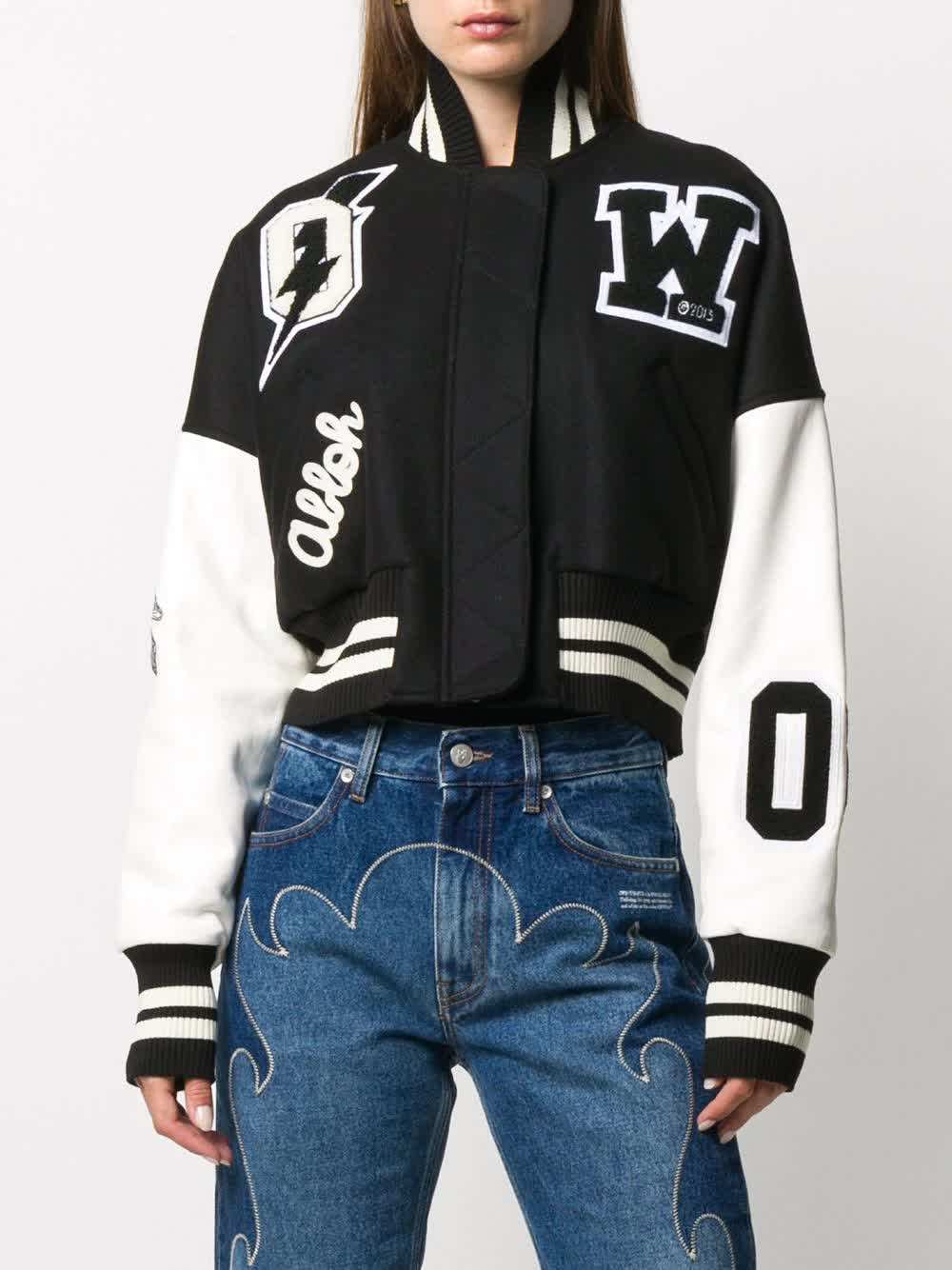 OEM Manufacturer High Quality Chenille Embroidery Patches Baseball Custom Logo Women Cropped Varsity Jacket