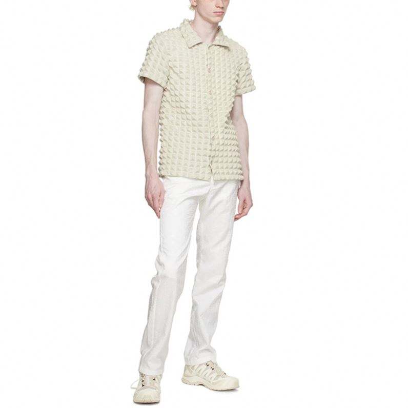 OEM Manufacturer Custom Summer Style Men Square Collar High Quality Polyester Fashion Short Sleeve Shirt For Men