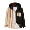 Oem Manufacturer Customized Color Block Corduroy Hood Casual Plus Sizes Men's Jacket