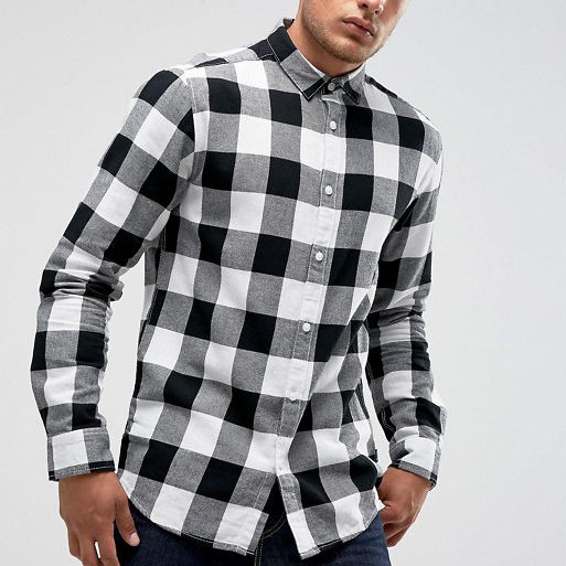 OEM Manufacturer Custom Stylish Classic 100 Cotton Clothing Long Sleeves Checked Print Shirts For Men Casual