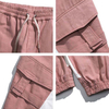 OEM Manufacturer Casual Good Quality Cotton Blank Color Block Mens Baggy Tapered Cargo Track Pants With Side Pockets