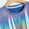 Wholesale Custom Designer T-Shirt Holographic Satincrew Neck Hip Hop T-Shirt Men