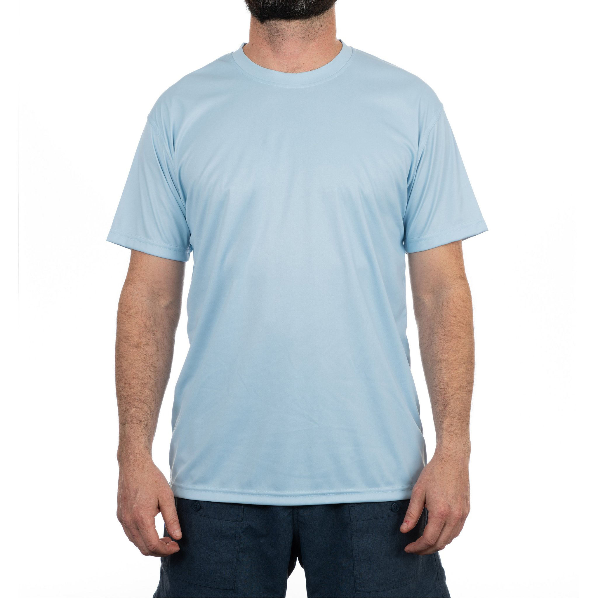 OEM Manufacturer Custom Logo 100% Polyester Sun Protection Quick Arente homines Piscandi Tshirt