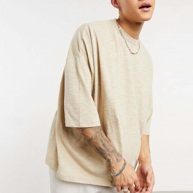 လက်ကားရောင်းချနေသော Sublimation Blanks Tshirts Drop Shoulder Solid Colour Men Oversize Tshirt