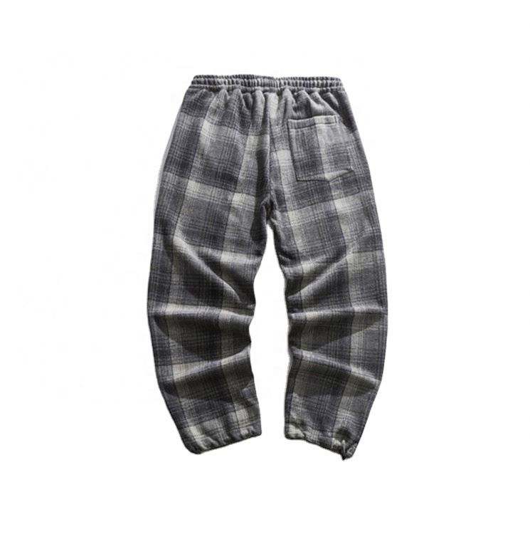 OEM Manufacturer Customized Men's Pants & Trousers Casual Cotton Pants Loose Plaid Sweatpants Trousers For Men