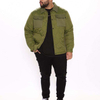 Wholesale Men Jackets Winter Snap Button Closure Front Army Green Men's Quilted Jackets
