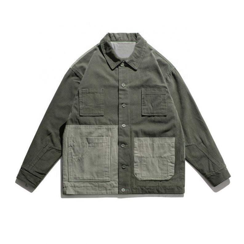 OEM Manufacturer Custom High Quality Stylish Casual Coat Patchwork Label Multi-Pocket Long Sleeve For Man Jacket