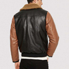 Chaquetas Hombre Men Zip Up Shearling Fur PU Coat Winter Wear Leather Jackets