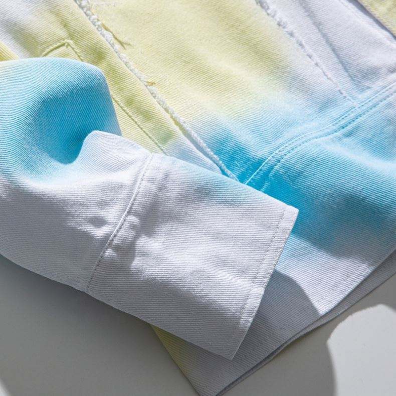 Oem Manufacturer Custom Men Coats Fashion Color Printing Lapel Popular Denim For Clothing Jacket