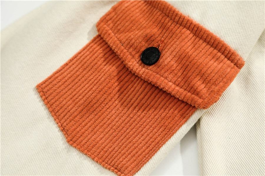 OEM Manufacturer Customized Men's Color Blocking Casual Pocket Long Sleeve Lapel Coat Jacket