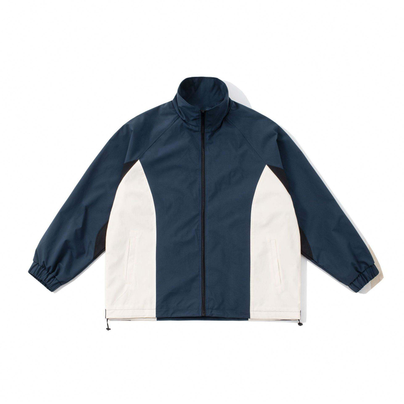 Oem Manufacturer Custom Plus Sizes Contrast Stitching Popular Stand Collar Zip Up Casual Jacket