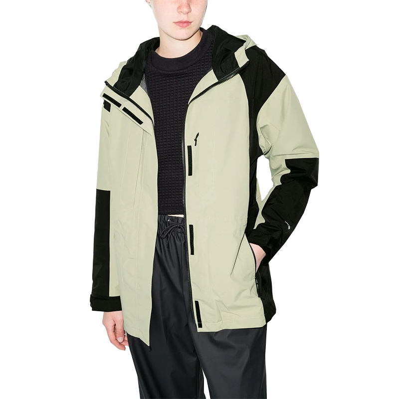 OEM Manufacturer Custom High Quality Sport Casual Patchwork Long Sleeve Hooded Zip Up Windbreaker Jacket