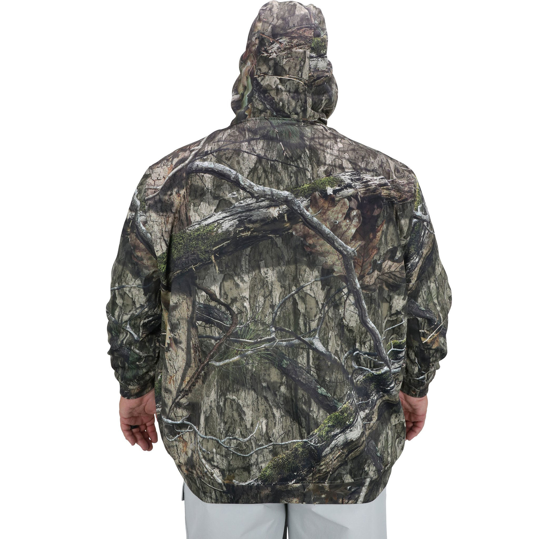 OEM Manufacturer Custom Logo 100% Poly Bonded Microfleece Mossy Camo Face Cover Men Fishing Hoodie