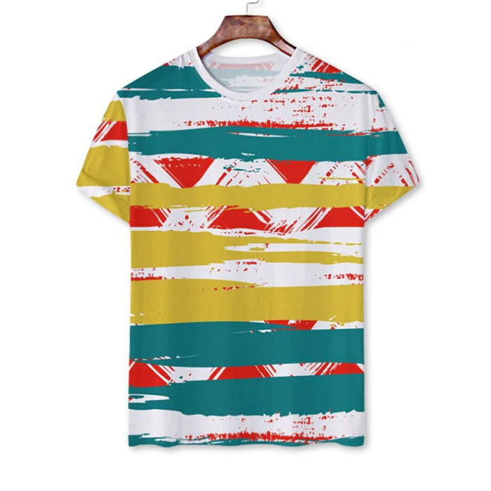 Bulk Selling Summer Mens Quality T Shirt Fashion Short Sleeve Tshirt Round Neck Men Allover Printed T Shirt