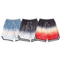 Custom Mens Gym Shorts Drawstring Waist Relaxed Fit Men Ombre Printed Sports Basketball Shorts