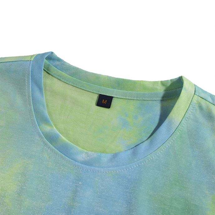 Oem Factory Custom Hip Hop T Shirt Summer Short Sleeve Men Round Neck Tie Dye Unisex T Shirt
