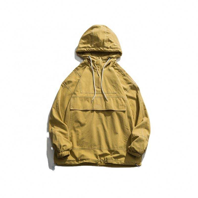 OEM Manufacturer Custom Men's Pullover City Outdoor Cargo Hoodie Solid Color Casual Hoodie Top