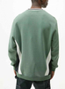 OEM Manufacturer Custom Oversized Men's Striped Ribbing Collar Color Block Crew Neck Fleece Sweatshirt Pullover