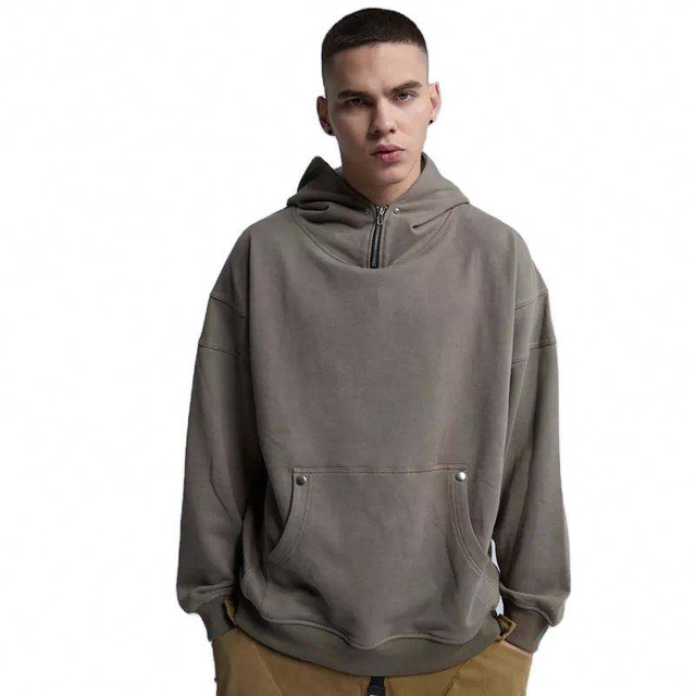 OEM Manufacturer Custom Half Zipper Pullover Oversize Hoodie Men's Clothing
