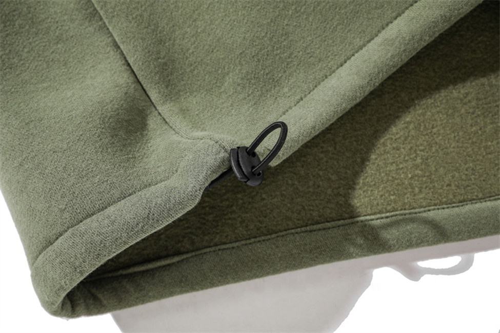 OEM Manufacturer Custom Men's Coats Printed Hoodie Solid Color Personality Pocket Zipper Half Open Top