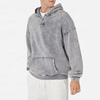 OEM Manufacturer Fashion Streetwear Grey Custom Men's Coats Vintage Custom Printed Oversize Distressed Washed Hoodie