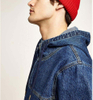 OEM Manufacturer Custom 100% Cotton Mens Half Zip Oversized Patchwork Denim Pullover Hoodie