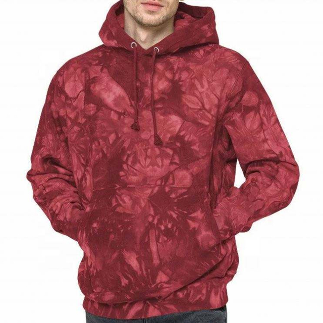 OEM Manufacturer Custom Cotton Oversized Red Tie Dye Colorful Mens Hoodie Sweatshirts Pullover