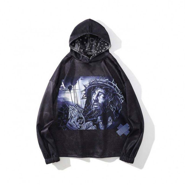 OEM Manufacturer Hot Sale Customization Logo And Size 100% Cotton French Terry Front Printing Black Hoodie For Unisex