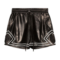 OEM Manufacturer Stylish Design Black Can Be Customized Men's Custom Logo PU Leather Shorts