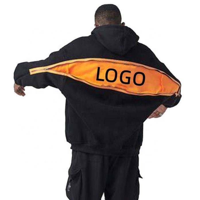 OEM Manufacturer Men's Hoodies Satin Lined Streetwear Oversize Pullover Hoodie For Men Double Layer Zipper Hoodie Custom Logo