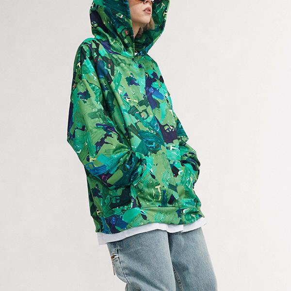 OEM Manufacturer Custom Mens 100% Cotton All Over Print Hoodies Colorful Printed Hoodie Pullover