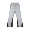 OEM Manufacturer Elastic Waist Patchwork Graffiti Joggers Custom Logo Stacked Men Sweat Pants Flare Sweatpants