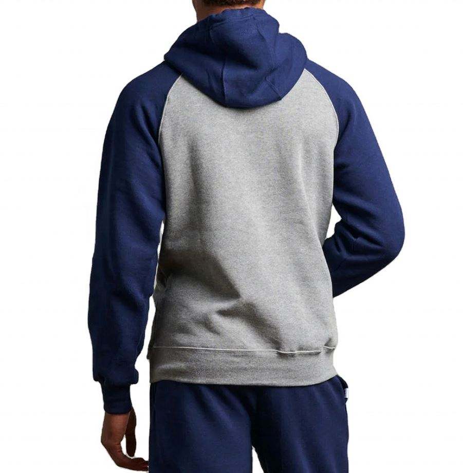 OEM Manufacturer Custom Mens Sports Color Block Fitness Gym Raglan Sleeves Hoodies Pullover