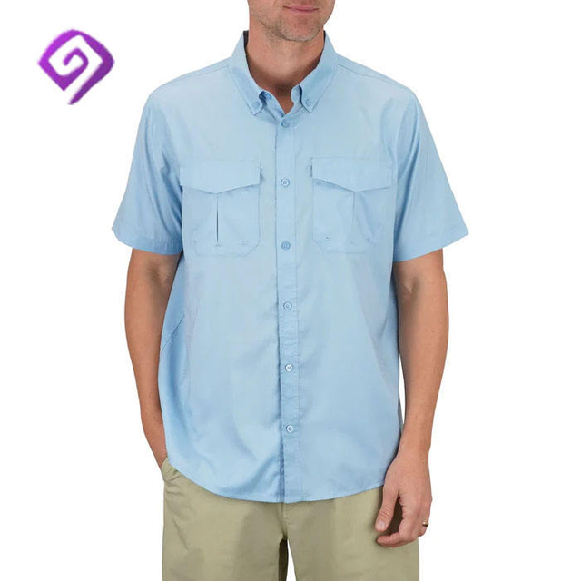 OEM Manufacturer Custom Logo 100% Polyester Sun Protection Quick Dry Short Sleeve Men Fishing Tshirt T Shirt