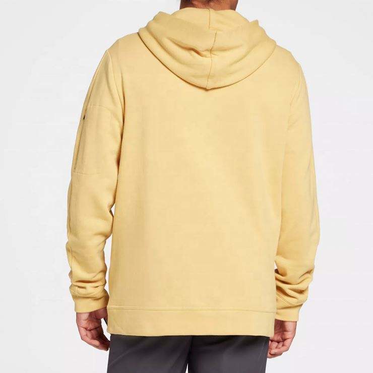 OEM Manufacturer Custom Mens Classic Fit Cotton Hoodie With Adjustable Side Zipper And Arm Pockets