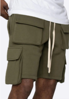အမျိုးသားများသည် နွေရာသီ တိုတောင်းသော 3D အိတ်ဆောင် Fleece ကုန်တင်ဘောင်းဘီတိုကို ဝတ်ဆင်ပါ။