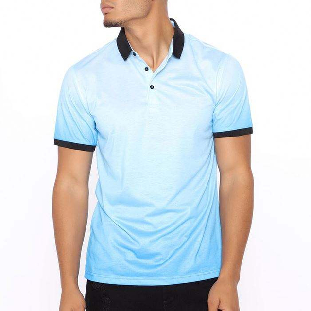 More logo Polo Shirt Short Sleeve Slim fit Ombre Design homines Polo Shirt