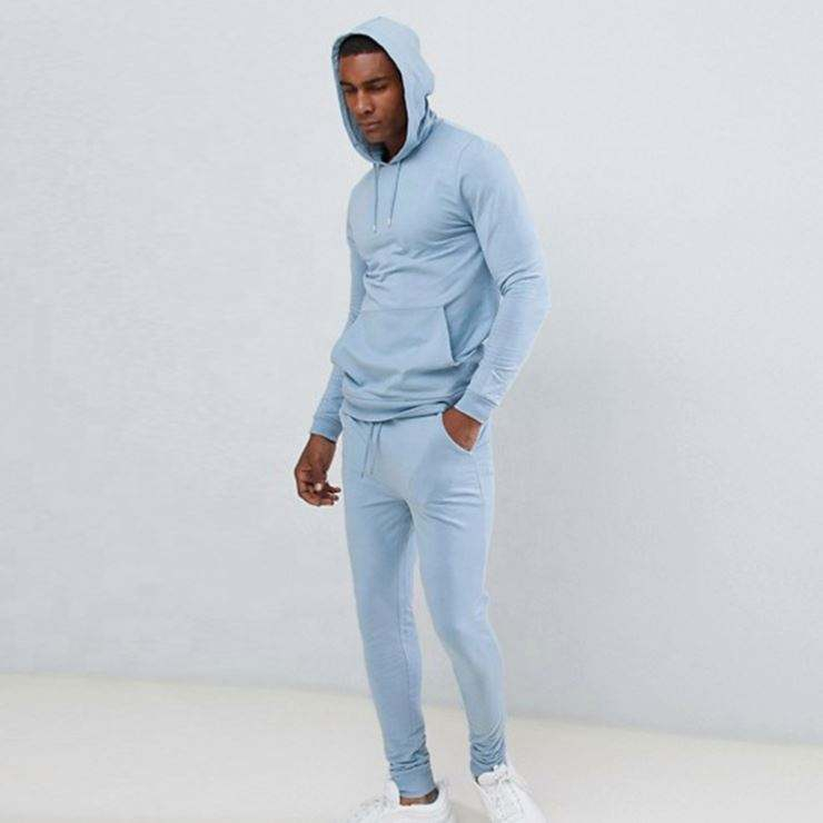 Wholesale Sweat Suits Custom Logo Muscle Hoodie Skinny Joggers