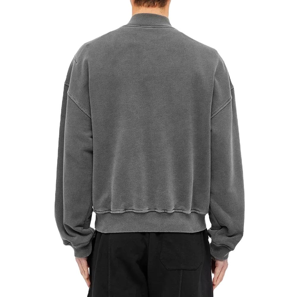 Modische Vintage-Sweatshirts aus gewaschener Baumwolle für Herren mit Viertelreißverschluss