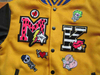 Custom Streetwear Jacket 3D Embroidered Patched Winter Warm Baseball Jacket Men Contrast PU Sleeve Bomber Jacket