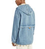 Custom Light Blue Denim Pouch Pocket Oversized Pullover Jacket Men Hoodie