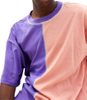 Herren halbe Farbe Baumwolle benutzerdefinierte Kontraststicken Streetwear Split Colors T -Shirts