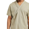 Aangepaste gewone katoenen t -shirt mannen korte mouw blanco wrap front v nek t -shirts