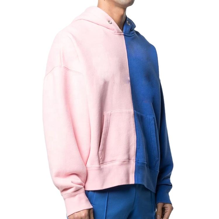 Sudaderas con capucha de gran tamaño del bloque de color de encargo de la impresión del logotipo del nuevo estilo para hombre