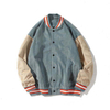 Fabricantes Fashion Fashion Streetwear Chaqueta de béisbol Botón en la parte delantera de la camisa de bombardero de pana gruesa delantera