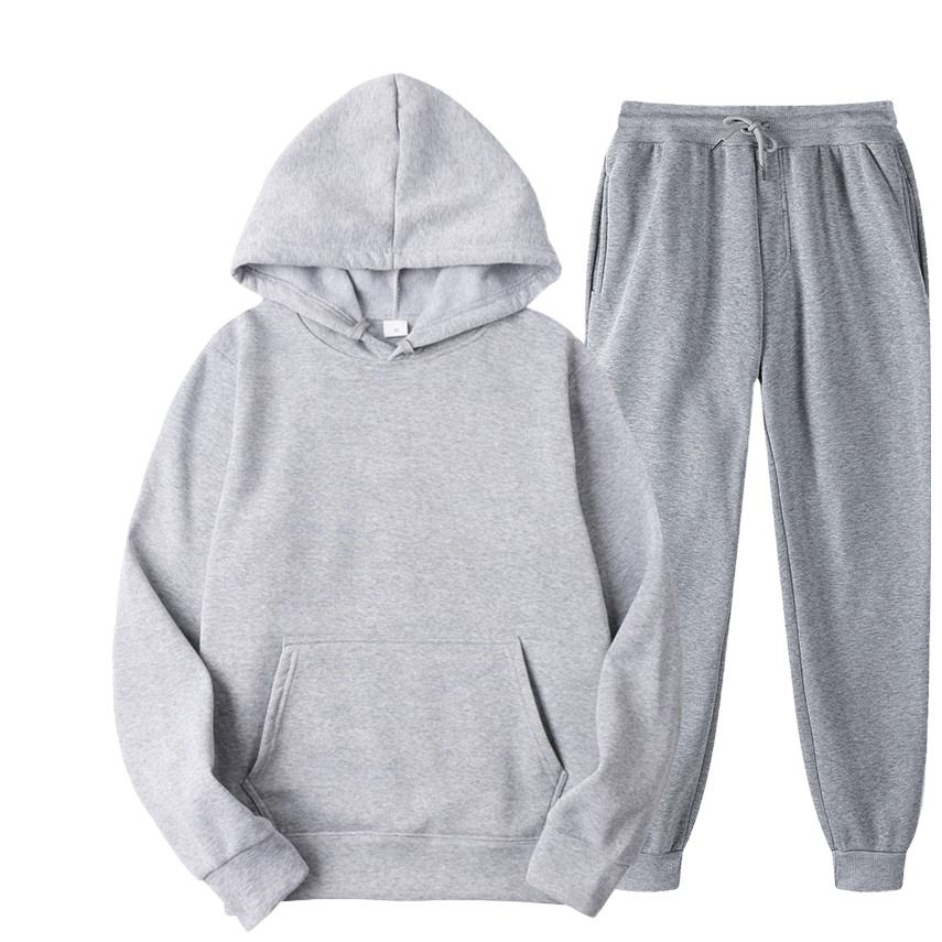 Custom Fitness Cotton Mens Gym Hoodie And Pant Set Mens Tracksuit Sweatsuit