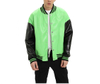 Oem Manufacturer Custom Men's Color Block Faux Leather Bomber Baseball Jacket