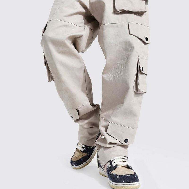 OEM Manufacturer Custom Premium Twill Jogging Track Pants Multiple Pockets Design Loose Cargo Pants For Men